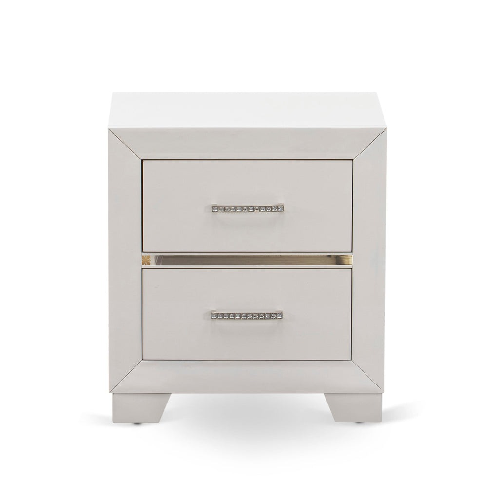 PA05-Z09YPO Cozy 4-Piece Bedroom Ensemble with Queen Bed, Pair of Small Nightstands, White Dresser
