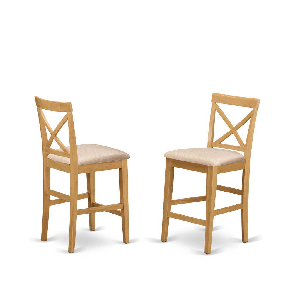 YAPB3-E5F-I 3-Piece Compact Dining Set for Coziest Spaces with Rectangle Table & Two Upholstered Chairs, Oak Finish