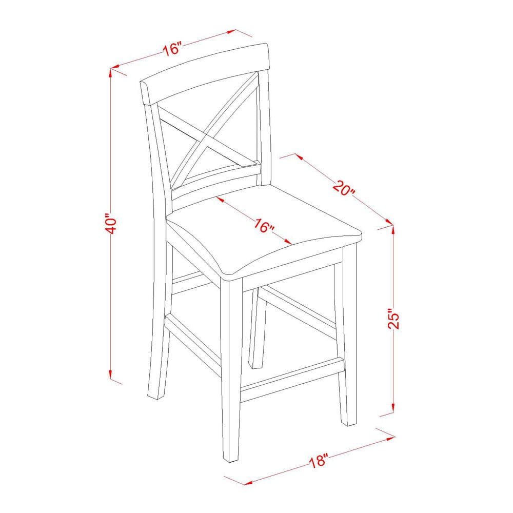 CAPB7Y-HKC-L 7-Piece Rectangle Counter Pub Dining Set Includes Table and 6 Linen Chairs, Oak Finish, 36x60 Inch