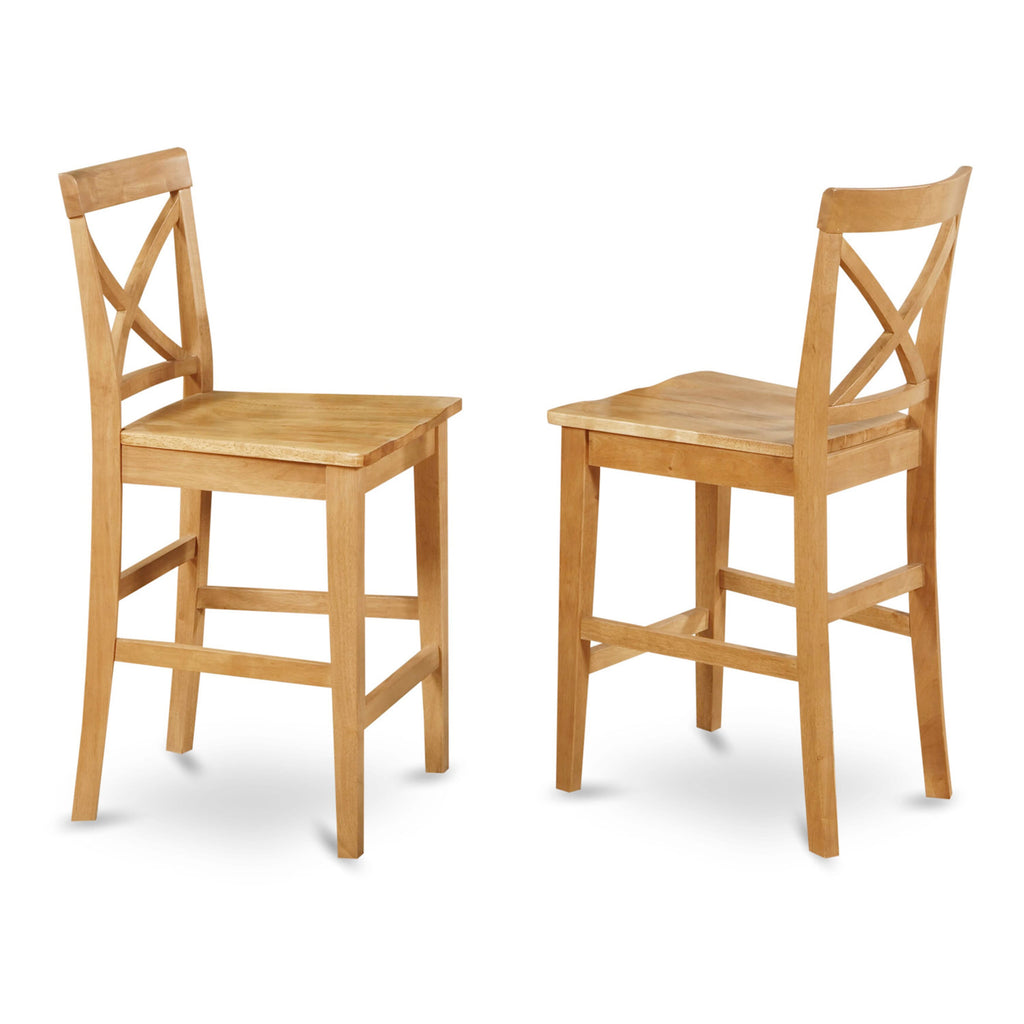 CAPU79-55U-A 7-Piece Counter Height Dining Ensemble with Oak Rectangle Table and 6 Wood Chairs, 36x60