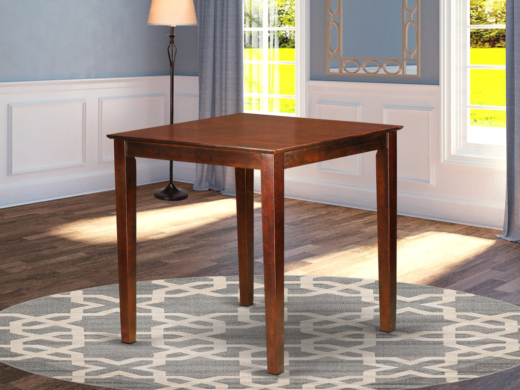 PBT-BMM-W Elegant Square Counter Table, 36x36 Bar Height for Cozy Nooks, Warm Brown Finish