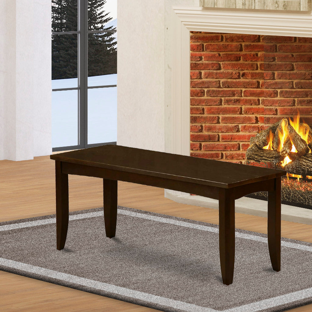 PFB-CGM-T Dining Bench with Wooden Seat, 52x15x17 - Stylish Cappuccino Finish for Versatile Dining Spaces