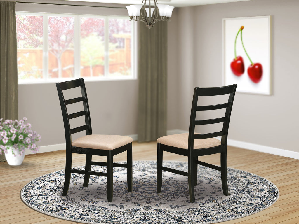 Upgrade Your Dining with PFC-CCW-7 Captivating Parfait Kitchen Chairs, Upholstered Set of 2 in Cappuccino Finish