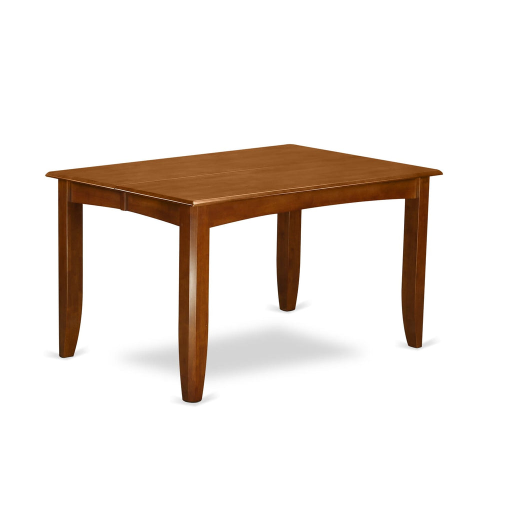 PFAV7-559-E 7-Piece Dining Set with Expandable Table & Wooden Chairs in Brown Finish, 54-Inch Size