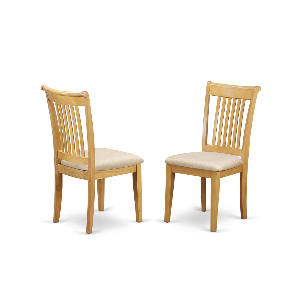 AVPO5-ZZK-V 5-Piece Dining Ensemble in Oak with Expanding Butterfly Leaf Table & Upholstered Chairs Set