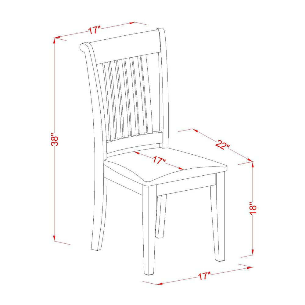 Dining Ensemble CAPO7-E2D-T Elegant Rectangle Table & 6 Linen Fabric Chairs, 36x60 In, Wood Finish