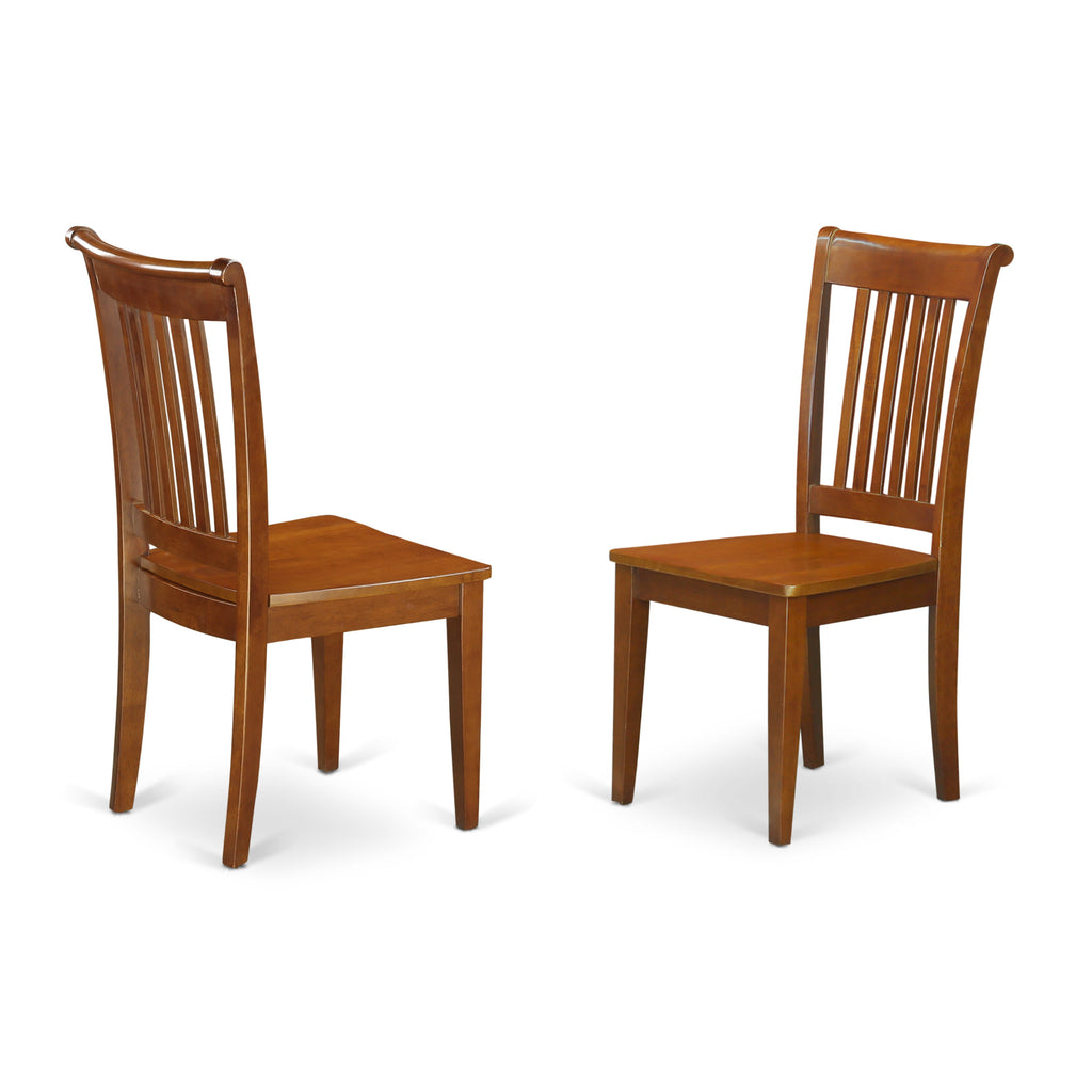 PFPO7-48Z-1 Elegant 7-Piece Dining Set with Extended Square Table & 6 Chairs, 54x54, Saddle Brown Charm