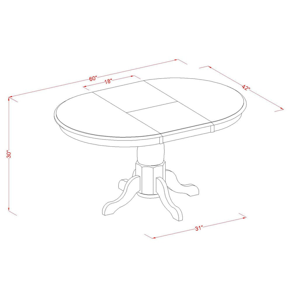 5-Piece Saddle Brown Dining Ensemble POAV5-XHI-Z Oval Table with Chairs