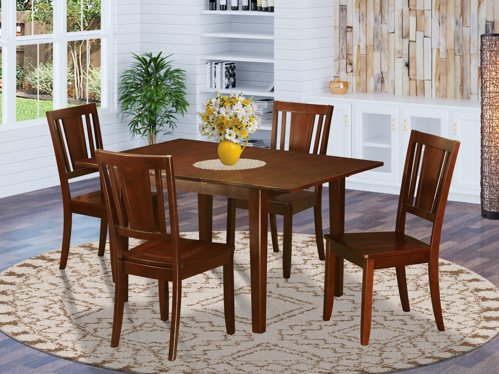 PSDU5-1IC-4 Stylish 5-Piece Mahogany Dining Set with Expanding Table and Four Chairs for Cozy Meals