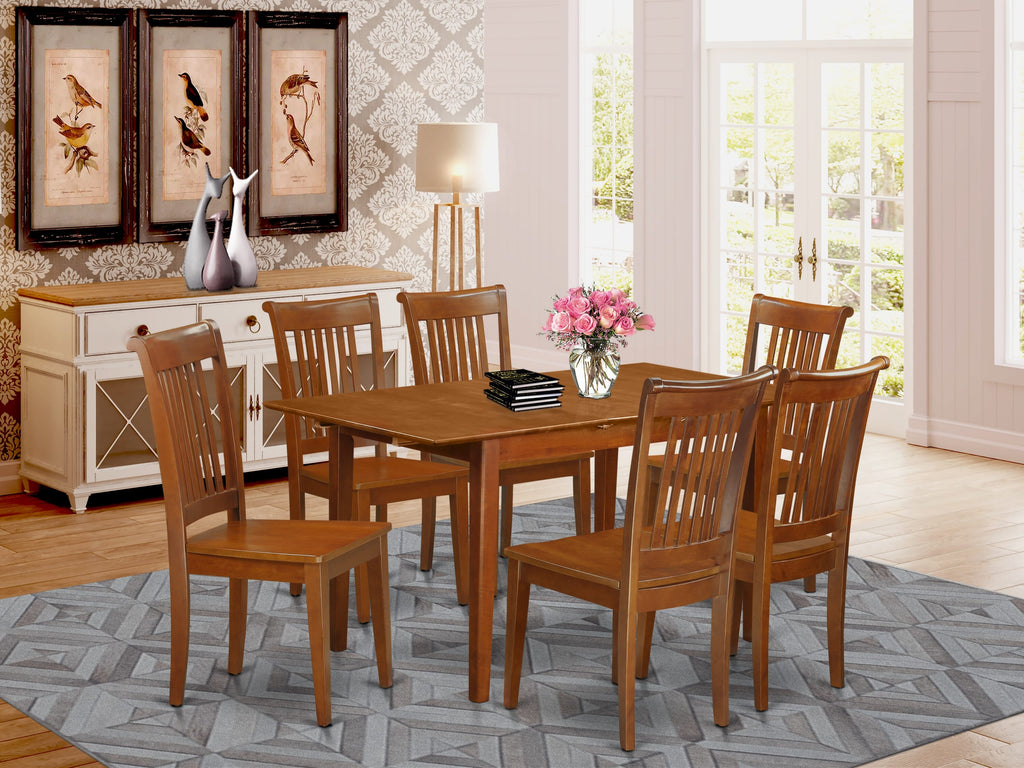 PSPO7-EPK-S Exquisite 7-Piece Dining Set with Expanding Table and Six Sturdy Chairs for Modern Dining