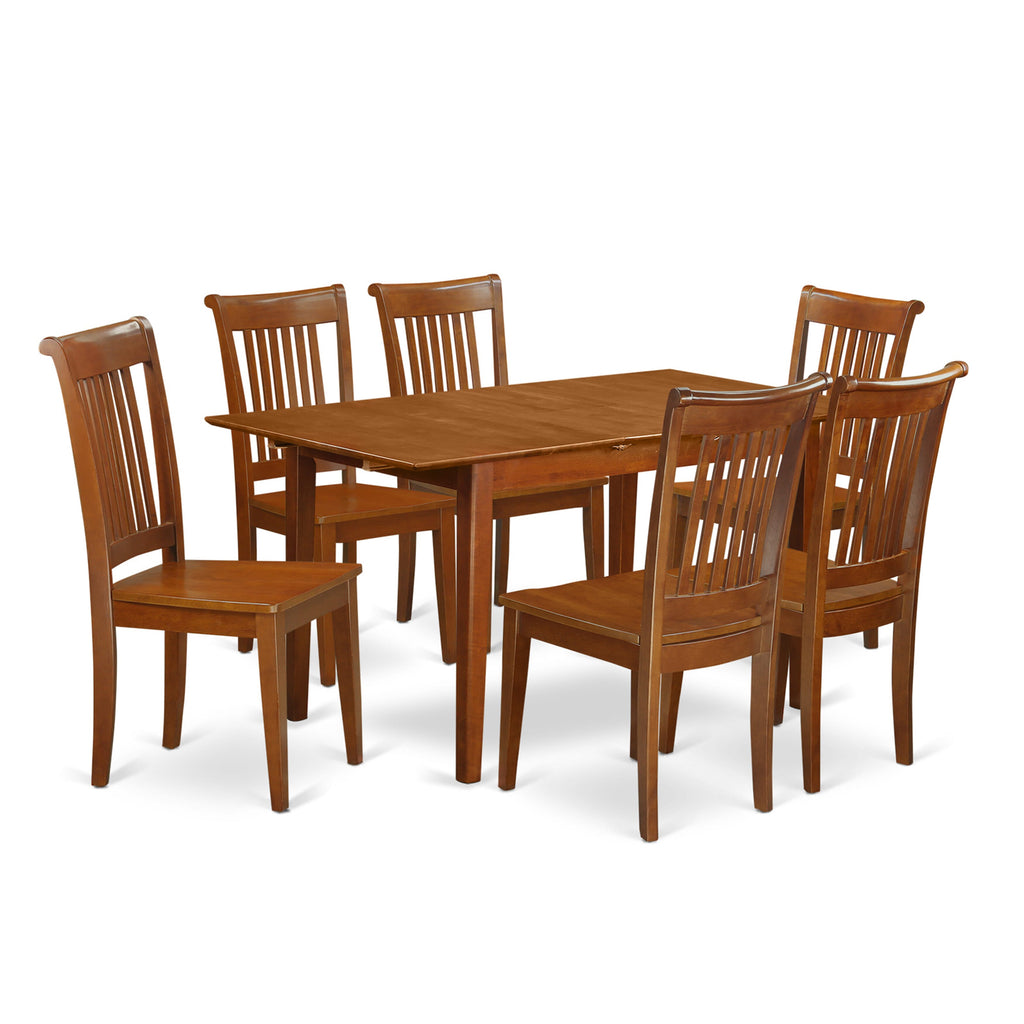 PSPO7-EPK-S Exquisite 7-Piece Dining Set with Expanding Table and Six Sturdy Chairs for Modern Dining
