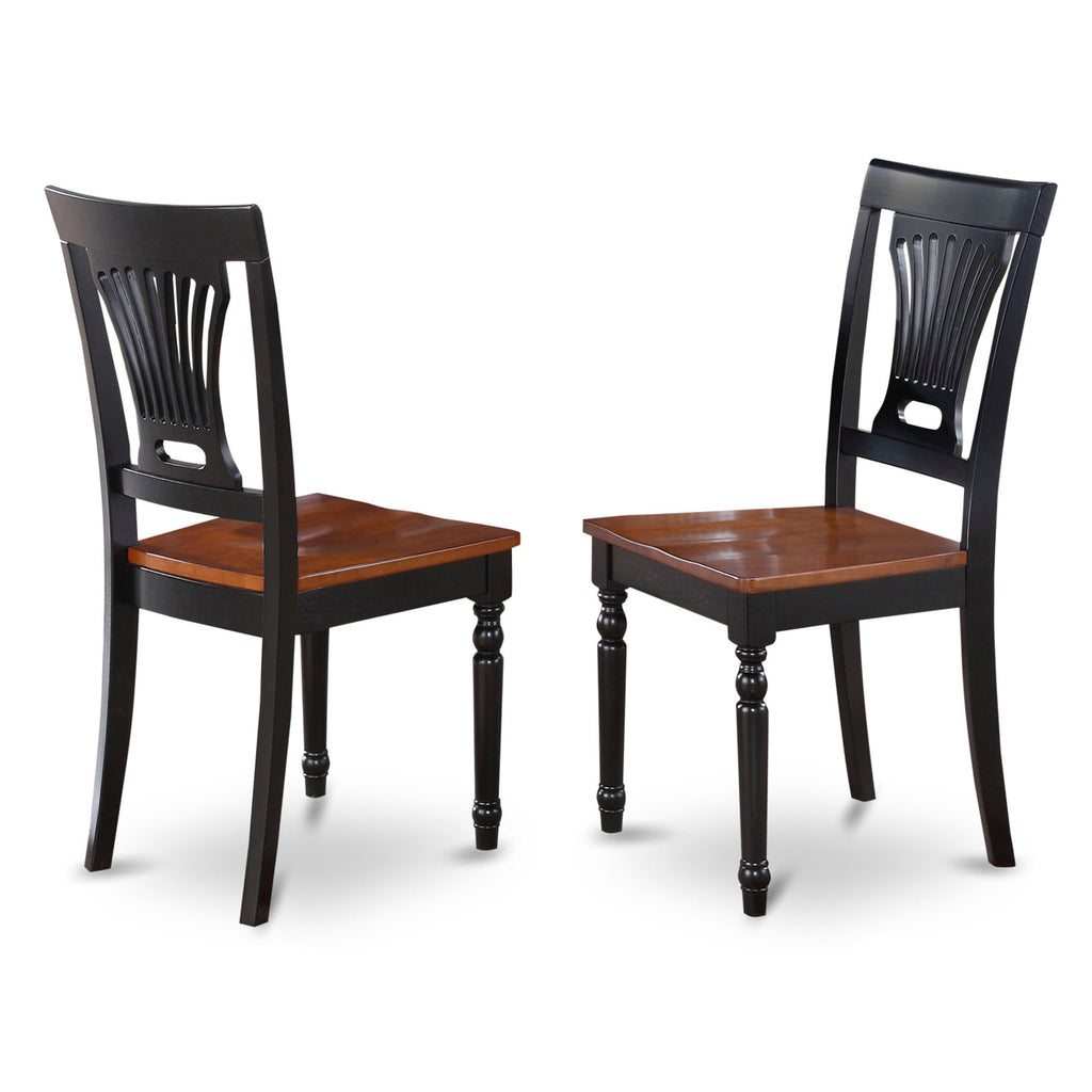 PVC-B82-9 Elegant Plainville Dining Chairs, Pair - Stylish, Dark Tinted Wood Back & Seats