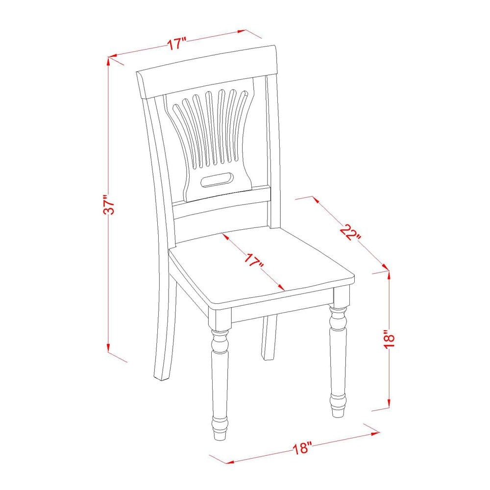 Classic Saddle Brown Kitchen PVC-S44-D Dining Chairs with Wood and Stylish Back Design, Set of Two