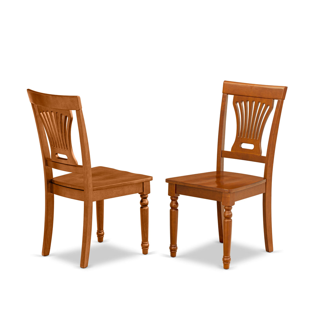 PFPL5-5CE-R 5-Piece Dining Ensemble Square Table with Expanding Leaf and Four Chairs for Dining, Saddle Brown