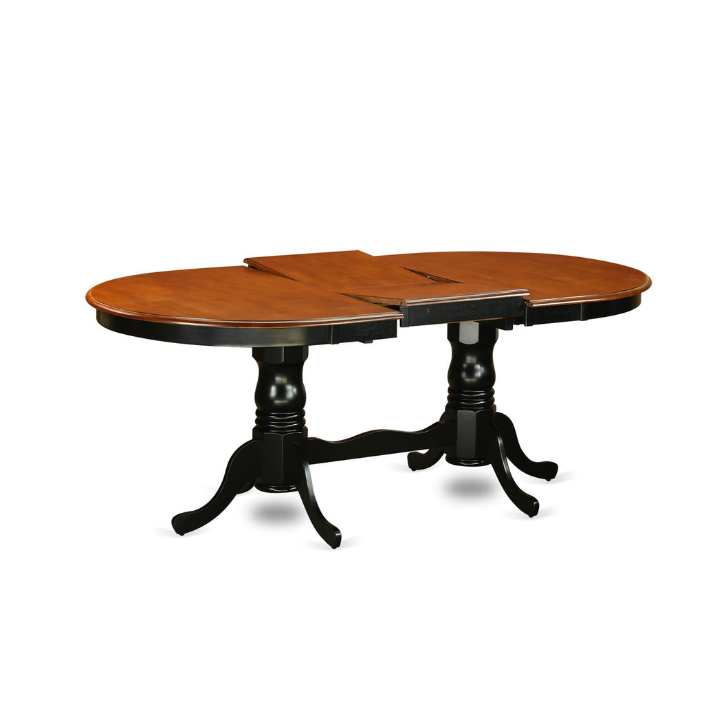 PVLG9-EOG-4 9-Piece Dining Collection with Oval Table and Eight Chairs 42x78 in, Black & Cherry Design