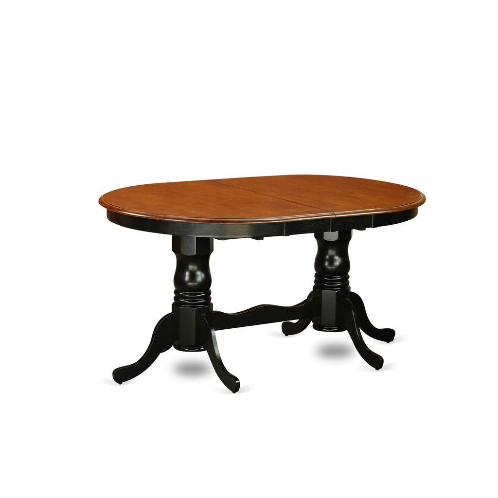 PVLG9-EOG-4 9-Piece Dining Collection with Oval Table and Eight Chairs 42x78 in, Black & Cherry Design