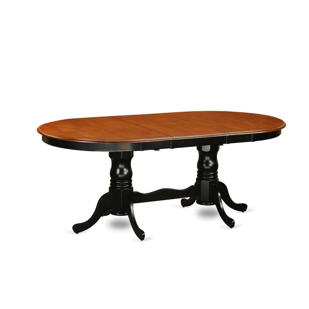 PVLG9-EOG-4 9-Piece Dining Collection with Oval Table and Eight Chairs 42x78 in, Black & Cherry Design