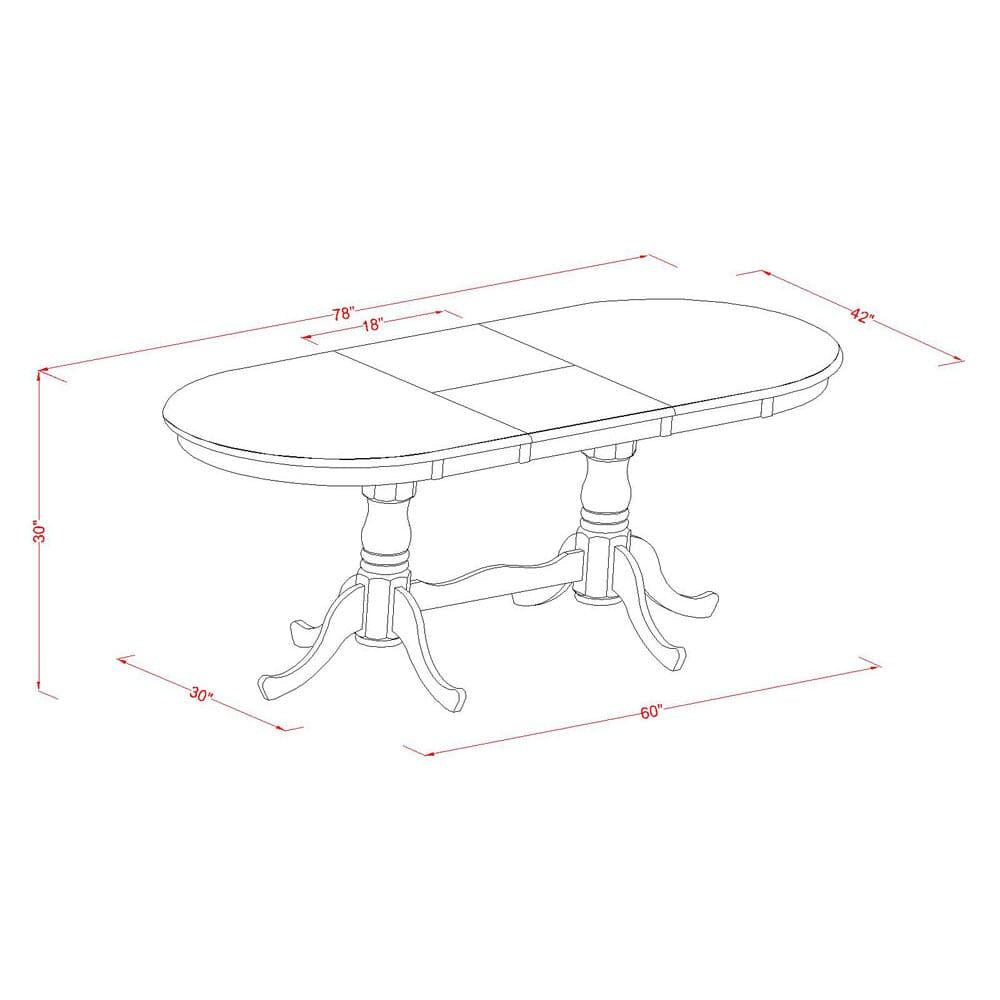 PLML9-2V1-5 9-Piece Dining Set with Oval Table, Butterfly Leaf & 8 Linen Chairs, 42x78 In, Saddle Brown
