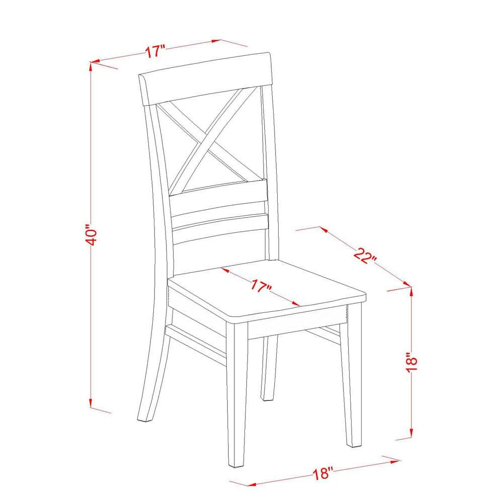 NIQU7-M1A-M 7-Piece Rectangle Dining Ensemble with Leaf Extension & Six Chairs, 36x66 Inches, Black & Cherry