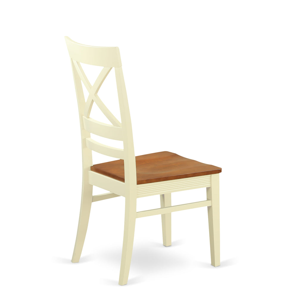 NIQU7 Confident Rectangular Dining Ensemble with Butterfly Extension and Chairs, Elegant Buttermilk & Cherry Finish, Seats Seven