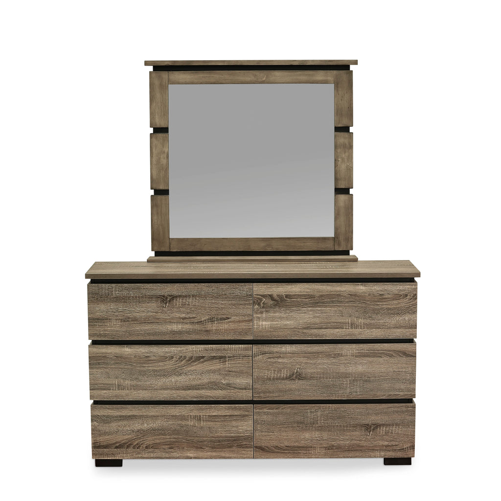 SA2-0M Antique Gray Savona Dresser Mirror Set with Classic Finish in Stylish Design
