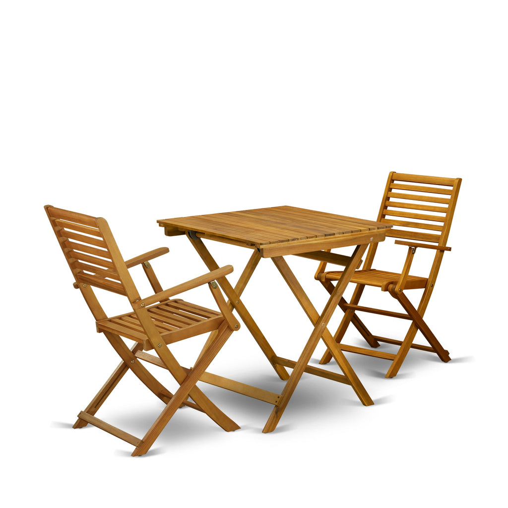 Enjoy Outdoor Relaxation with SEBS3YMMR 3 Piece Acacia Wood Patio Set
