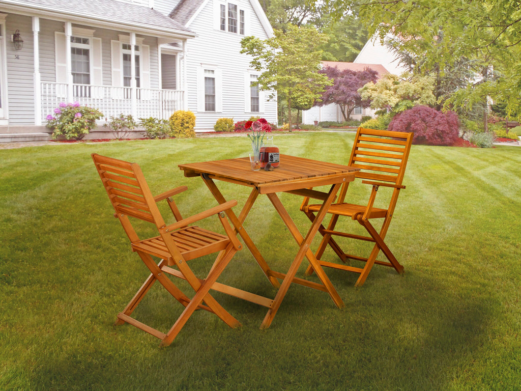 Enjoy Outdoor Relaxation with SEBS3YMMR 3 Piece Acacia Wood Patio Set