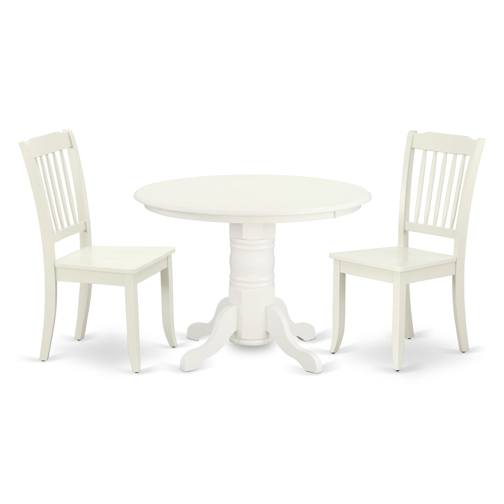 SHDA3-MBZ-P 3 Piece Set with Round Kitchen Table and Two Chairs, Ideal for Cozy Dining, 42x42 Inch, Maple Bronze