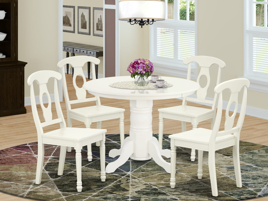 5-Piece Dining Ensemble SHKE5-H6A-T Round Table & Chairs Set for Modern Kitchens