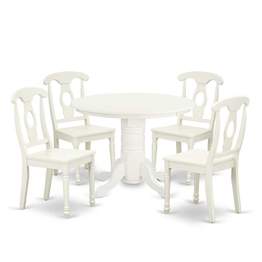 5-Piece Dining Ensemble SHKE5-H6A-T Round Table & Chairs Set for Modern Kitchens