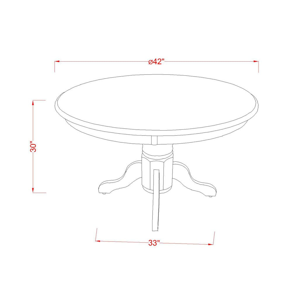 SHAB3-LKZ-MC Compact Dining Ensemble with Round Table & Pair of Leather-Look Eggnog Chairs, Black 42 inches