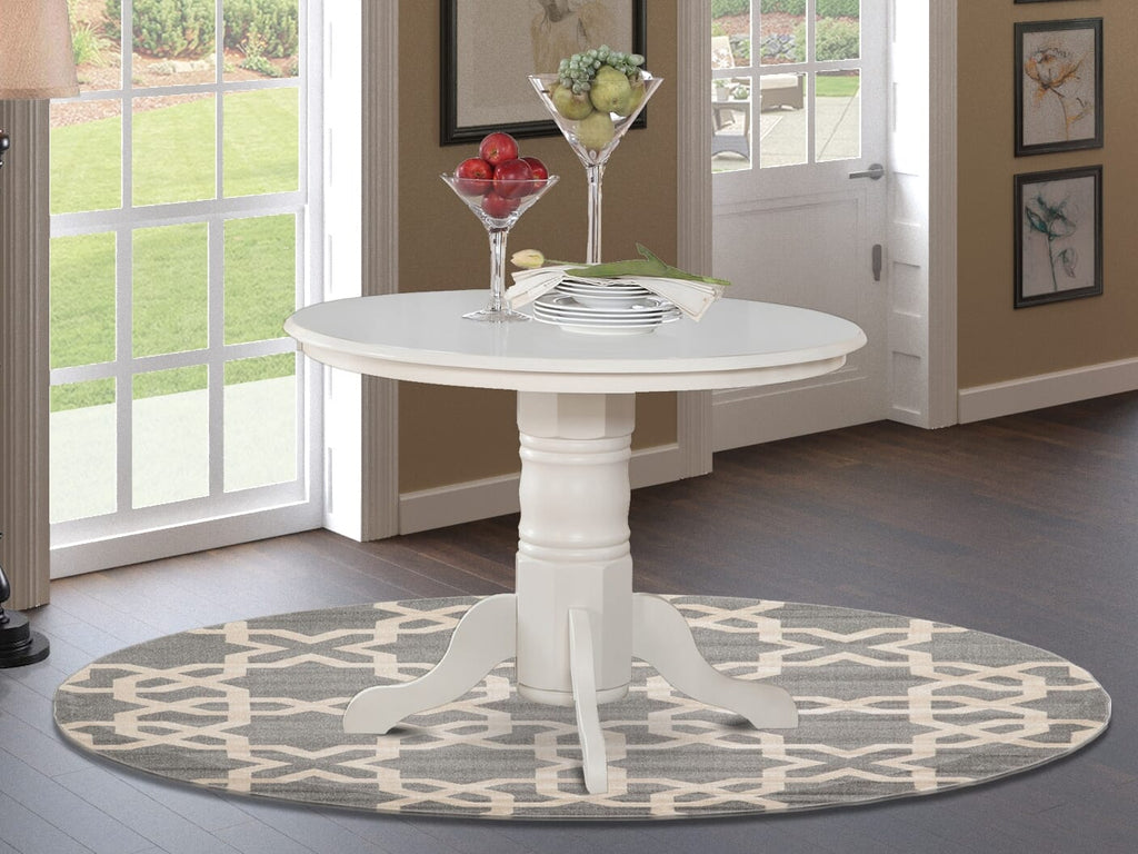 Round 42-inch Buttermilk & Cherry Dining Table with Pedestal, SHT-WLK-A2 Design
