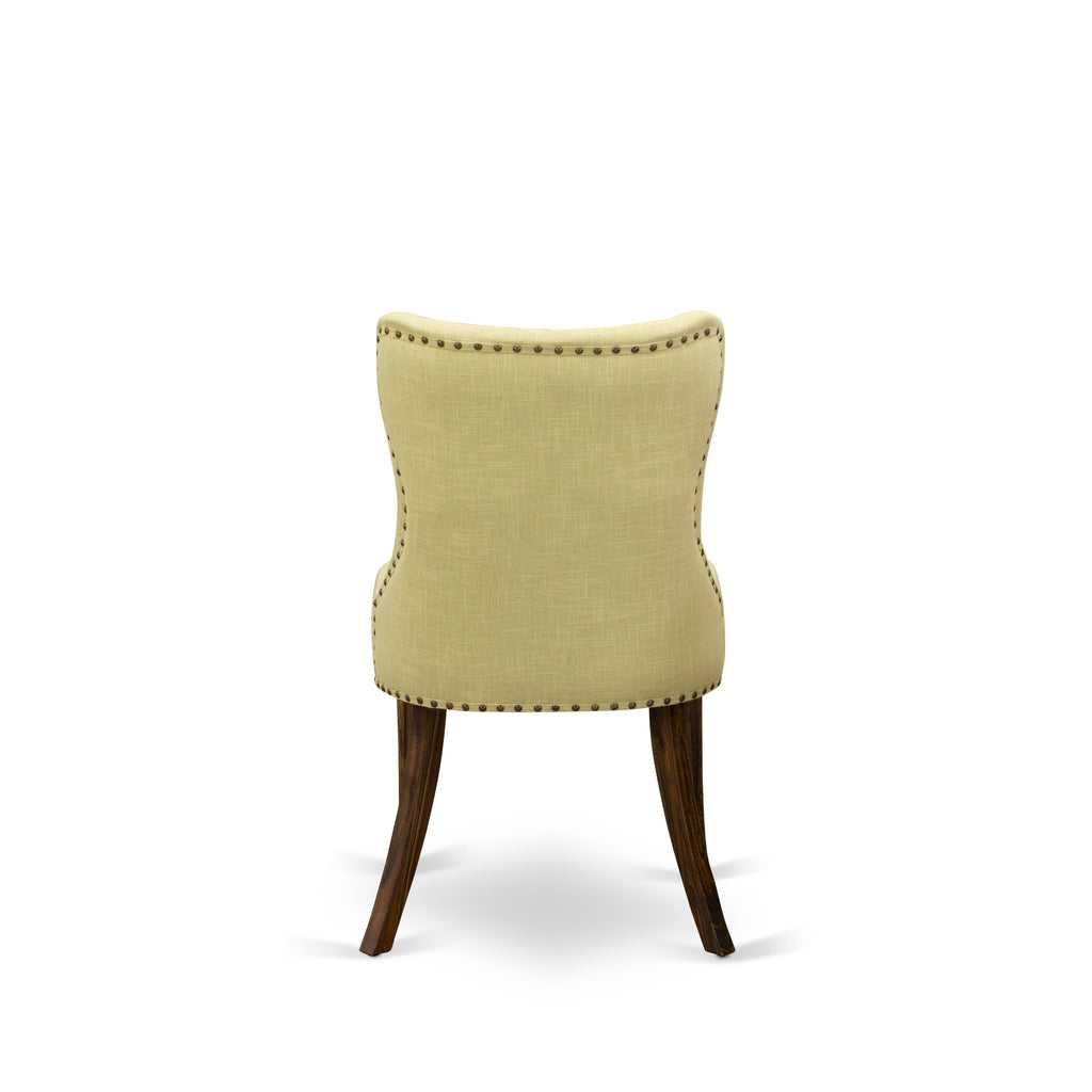 X796S9PMN-T 6-Piece Dining Ensemble with Rectangular Table, X-Base, 4 Limelight Linen Parsons Chairs, Bench, 36x60 Multi-Color