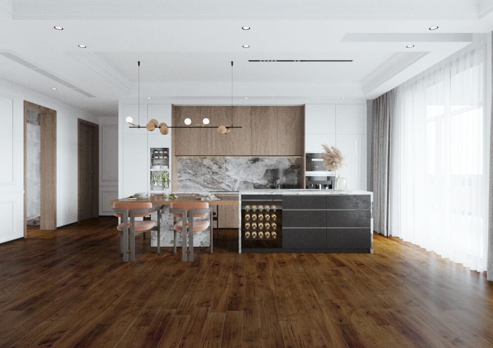 SP-5H6JV Luxurious Handscraped European Oak Flooring - Random Length 26.24 sqft/box, Chestnut Elegance