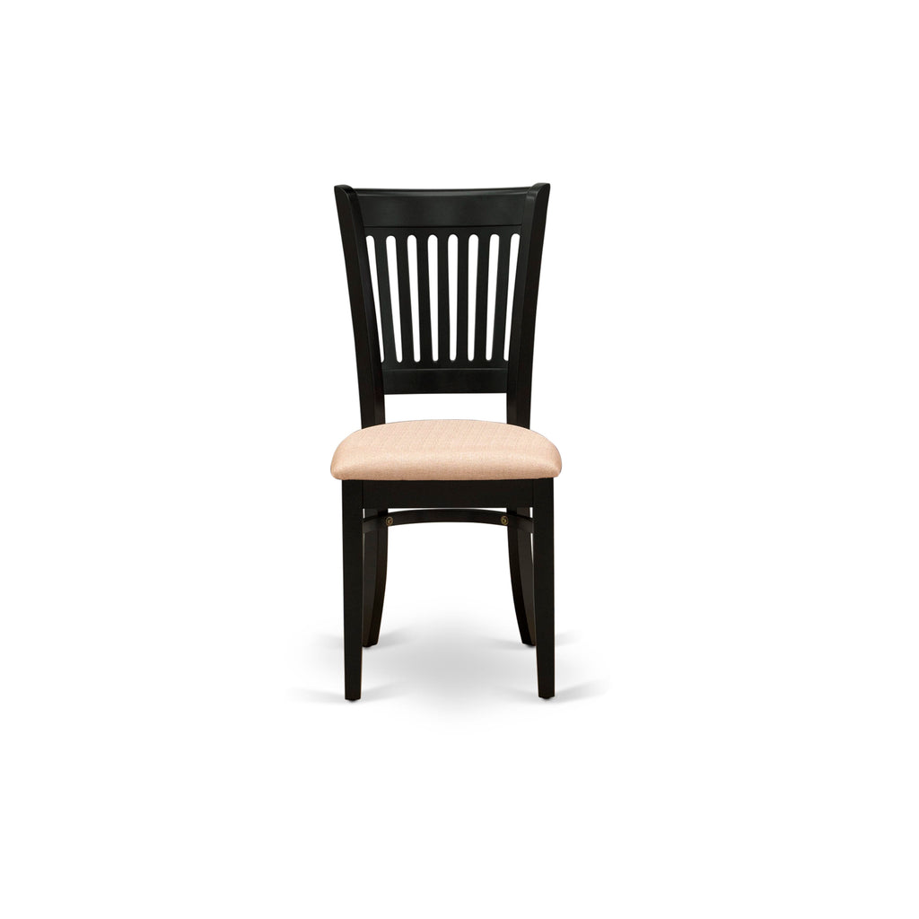 Discover Sleek VAC-BUZ-W Vancouver Linen Upholstered Wood Dining Chairs, Set of 2, Elegant in Black