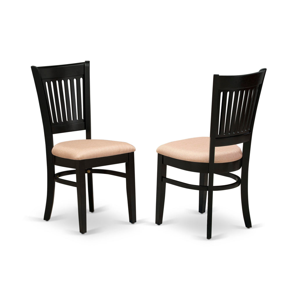 Discover Sleek VAC-BUZ-W Vancouver Linen Upholstered Wood Dining Chairs, Set of 2, Elegant in Black