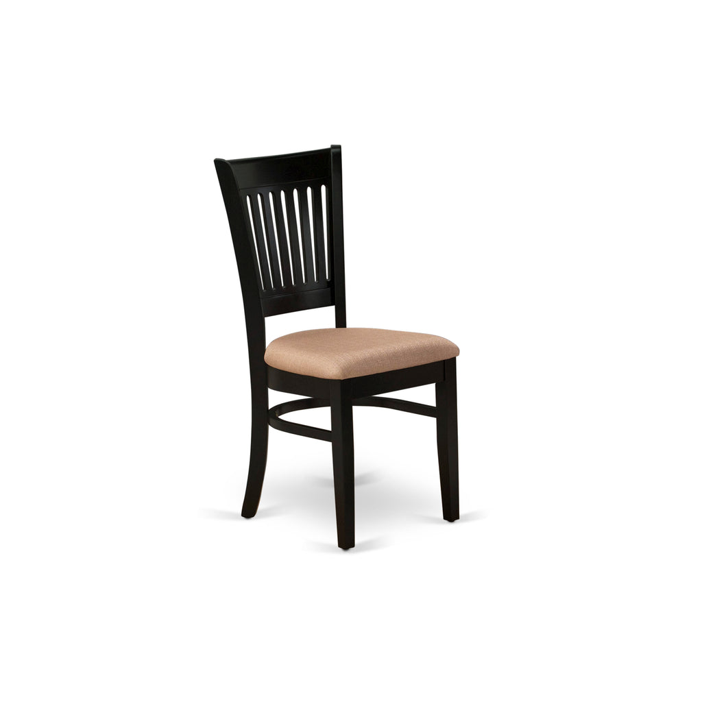 Discover Sleek VAC-BUZ-W Vancouver Linen Upholstered Wood Dining Chairs, Set of 2, Elegant in Black