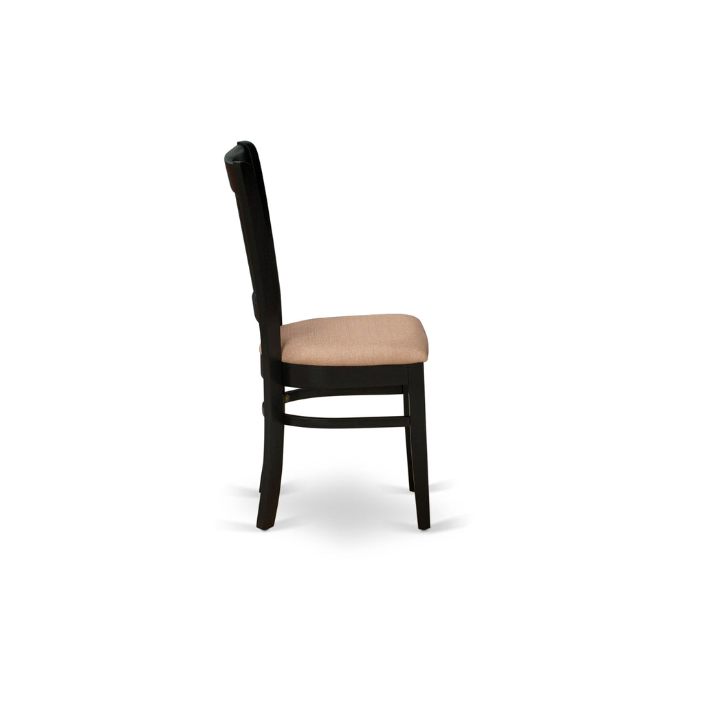 Discover Sleek VAC-BUZ-W Vancouver Linen Upholstered Wood Dining Chairs, Set of 2, Elegant in Black