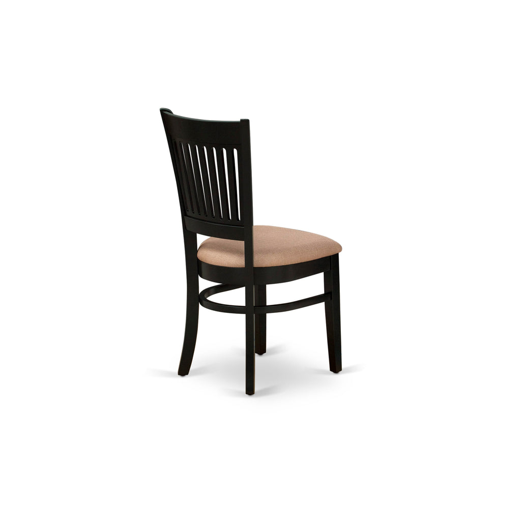 Discover Sleek VAC-BUZ-W Vancouver Linen Upholstered Wood Dining Chairs, Set of 2, Elegant in Black