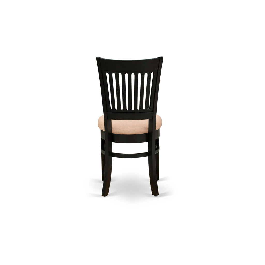 Discover Sleek VAC-BUZ-W Vancouver Linen Upholstered Wood Dining Chairs, Set of 2, Elegant in Black