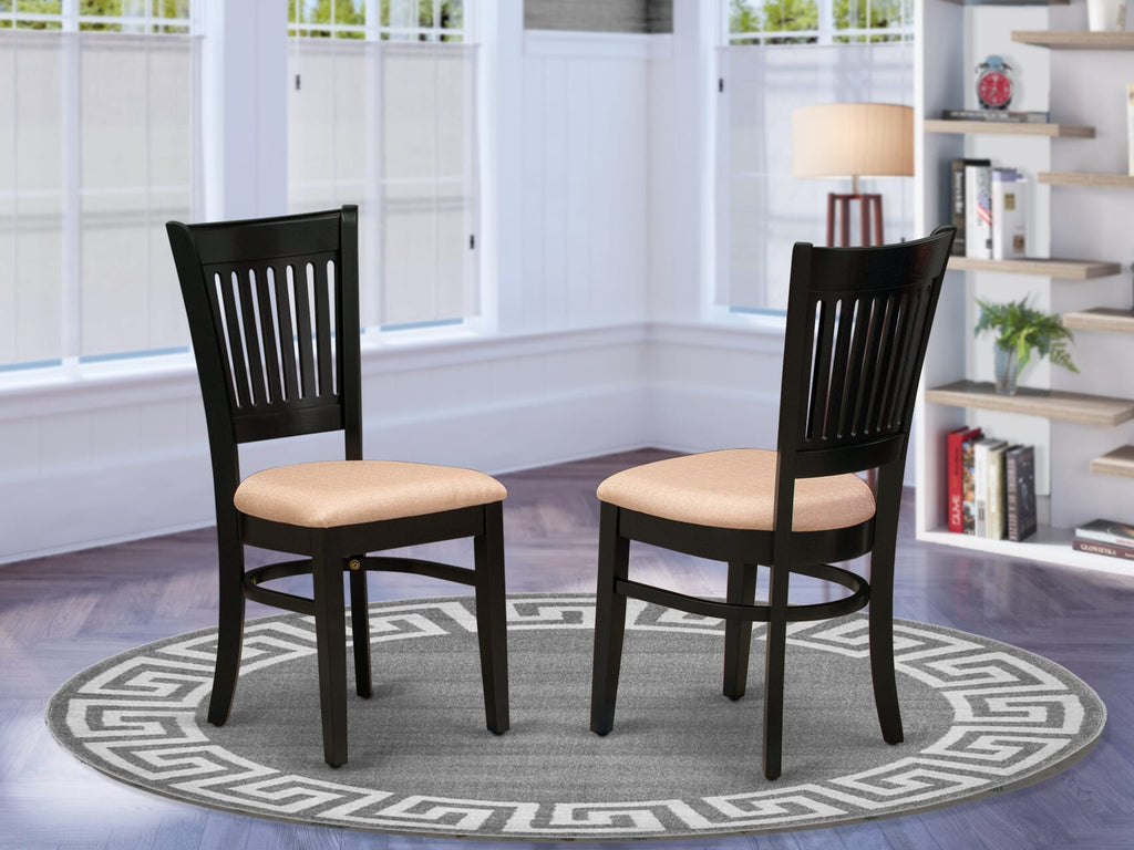 Discover Sleek VAC-BUZ-W Vancouver Linen Upholstered Wood Dining Chairs, Set of 2, Elegant in Black