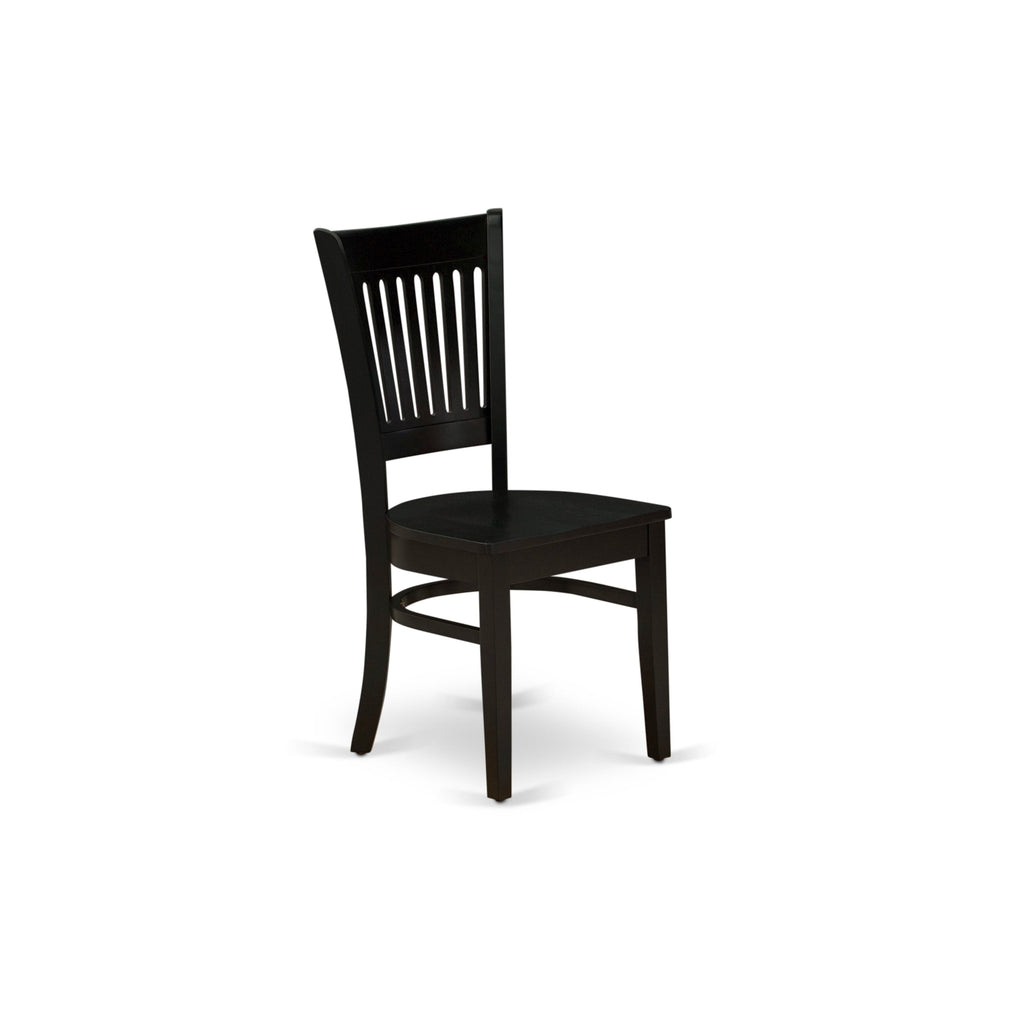 AMVA3-ZLK-X 3-Piece Round Dining Set with Pedestal Table and Chairs for Compact Areas, 36” Black