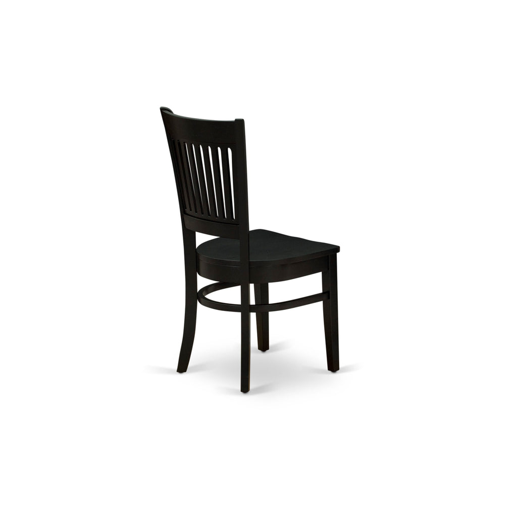 AMVA3-ZLK-X 3-Piece Round Dining Set with Pedestal Table and Chairs for Compact Areas, 36” Black