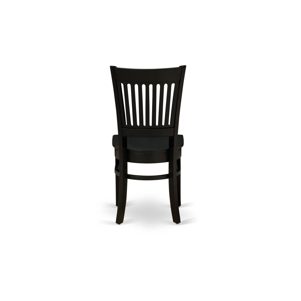 VAC-BLU-J Slat Back Dining Room Chairs Set of 2 with Timber Seating in Oak Tone