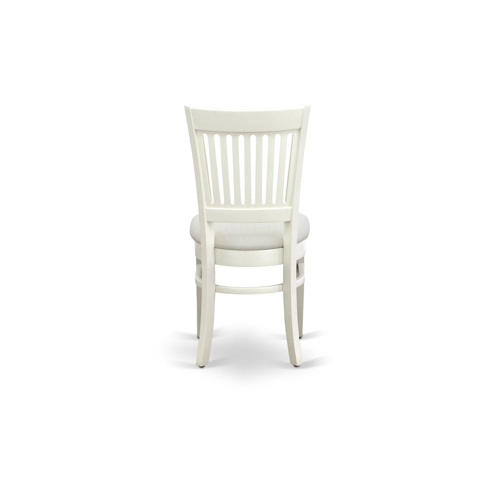 CAVA5-F36-Q Elegant 5-Piece Dining Ensemble with Rectangular Table and 4 Upholstered Chairs, Linen White Finish