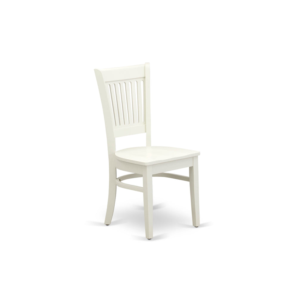 CAVA5-0XN-4 5-Piece Dining Set Featuring Rectangular Table & 4 Chairs, Elegant Linen White, 36x60 Inches