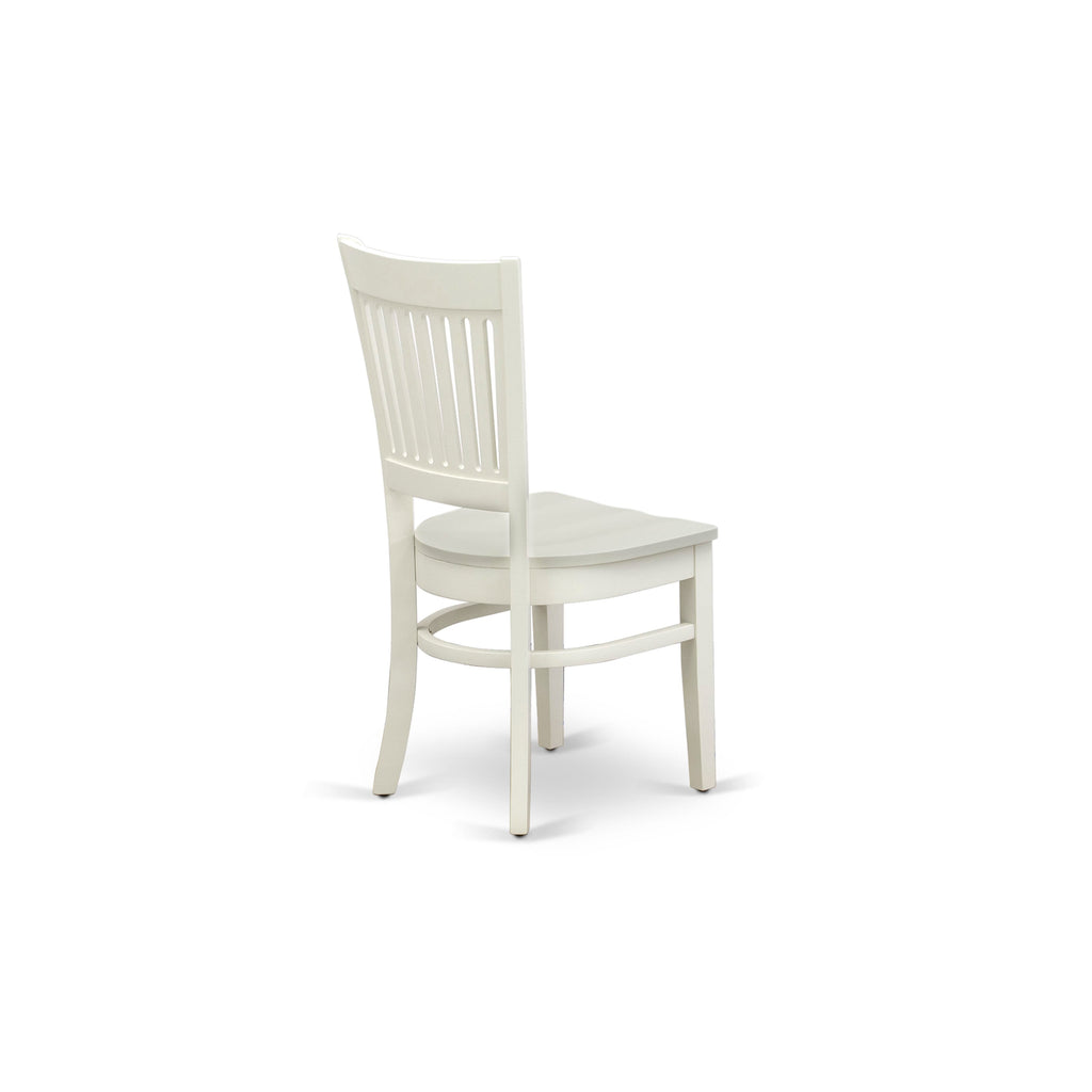 ANVA5-ZQ2-Q – 5-Piece Dining Set with Pedestal Table & 4 Wooden Chairs, 36 White Finish