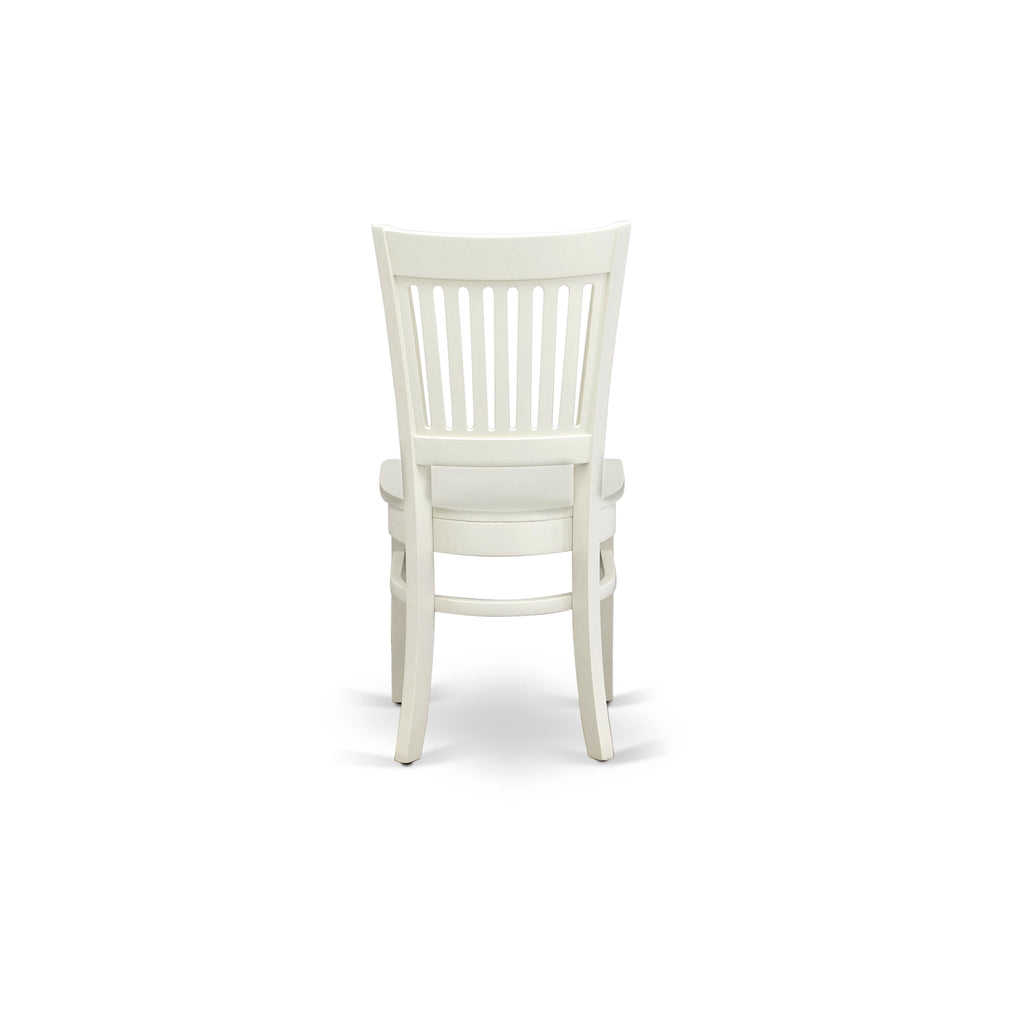 ANVA5-ZQ2-Q – 5-Piece Dining Set with Pedestal Table & 4 Wooden Chairs, 36 White Finish