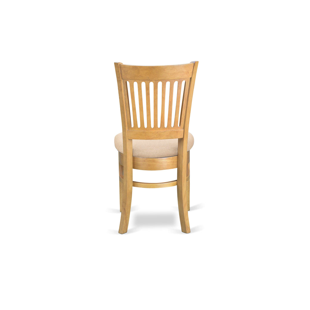VAC-OAP-D Elegant Duo of Upholstered Oak Dining Chairs, Linen Fabric Seats in Timeless Style for Your Space