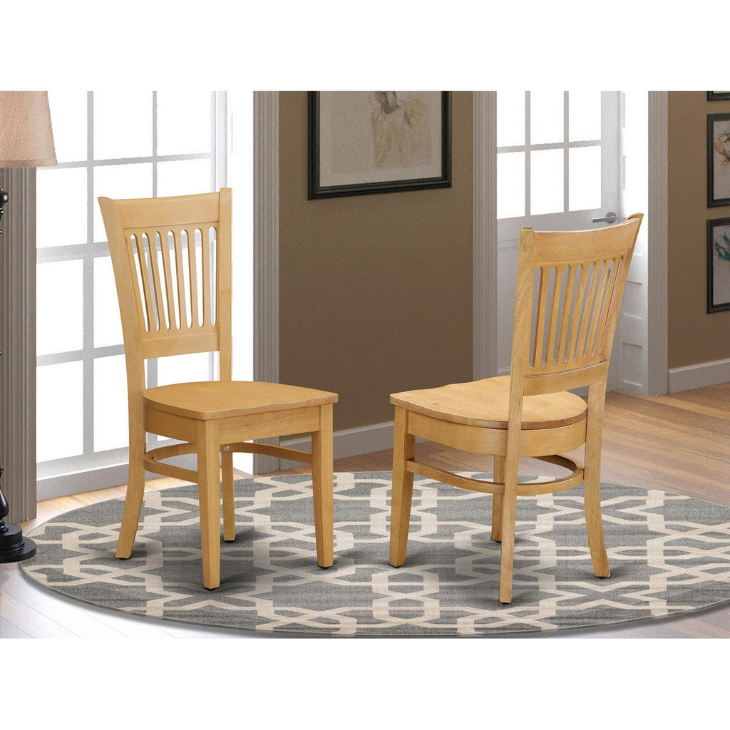 VAC-O2G-B Vancouver Wood Seat Kitchen dining Chairs in Oak Finish - Set of 2 